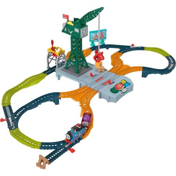 Thomas & Friends Motorized Train Set, Talking Cranky Delivery Set, Talking - Picture 1 of 7